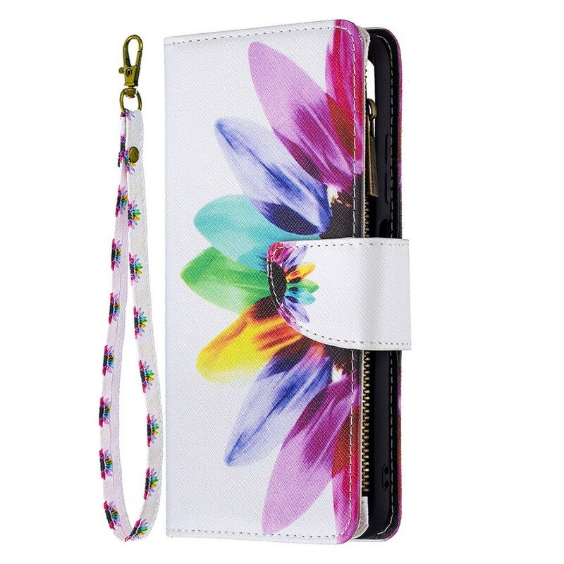 Folio Cover Xiaomi Redmi Note 10 5G Tasca Con Zip A Fiore