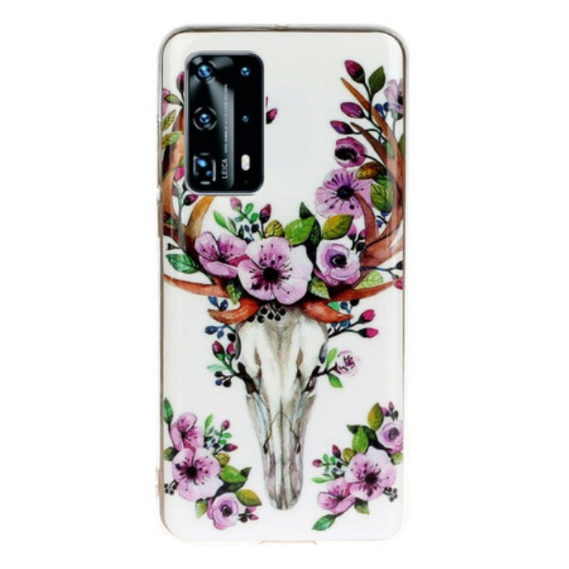 Cover Huawei P40 Pro Alce Floreale Fluorescente