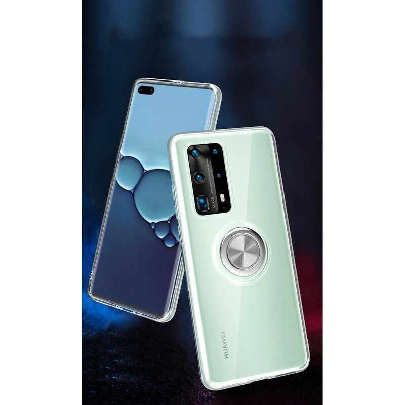 Cover Huawei P40 Pro Anello Rotante In Metallo Siliconato