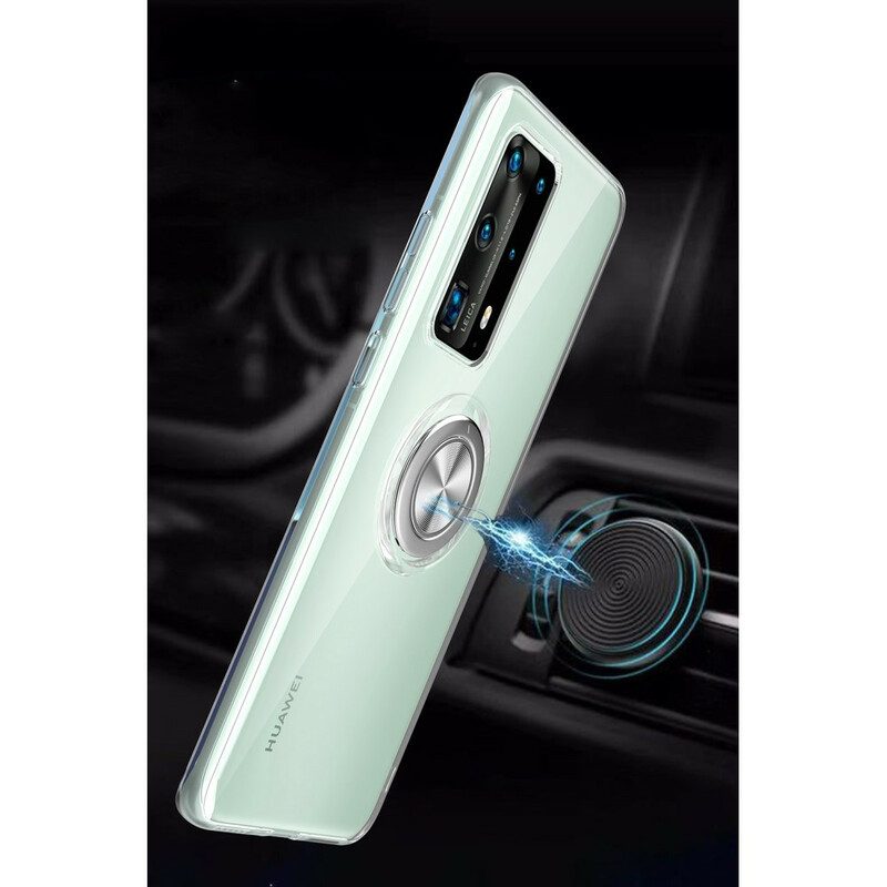 Cover Huawei P40 Pro Anello Rotante In Metallo Siliconato