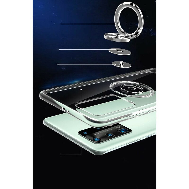 Cover Huawei P40 Pro Anello Rotante In Metallo Siliconato