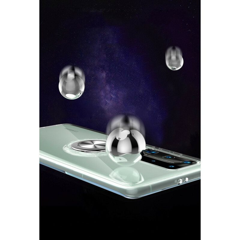 Cover Huawei P40 Pro Anello Rotante In Metallo Siliconato