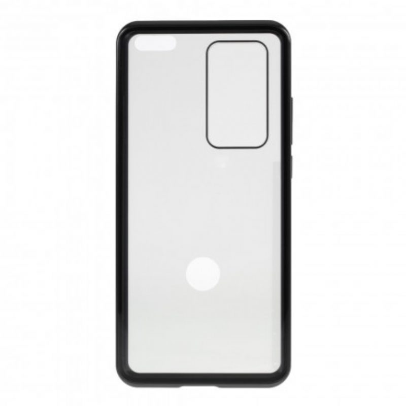 Cover Huawei P40 Pro Bordi In Metallo E Doppio Vetro Temperato