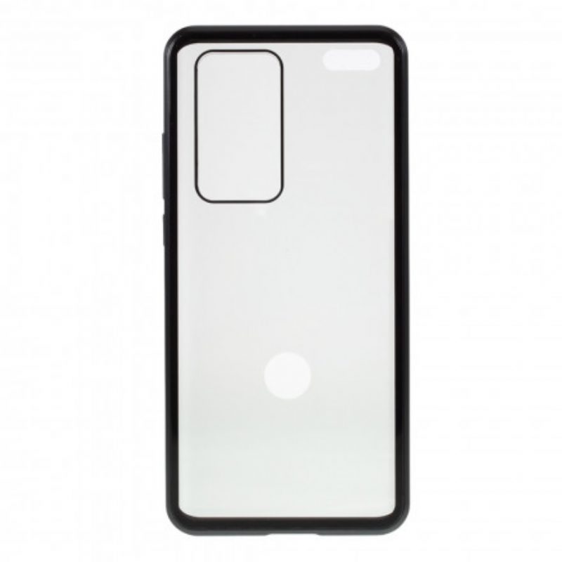 Cover Huawei P40 Pro Bordi In Metallo E Doppio Vetro Temperato