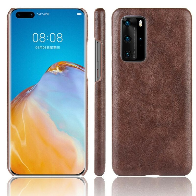 Cover Huawei P40 Pro Litchi Performance Effetto Pelle