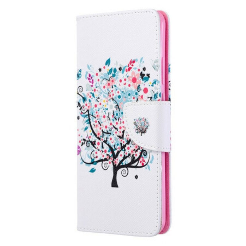 Custodia in pelle Huawei P40 Pro Albero Fiorito