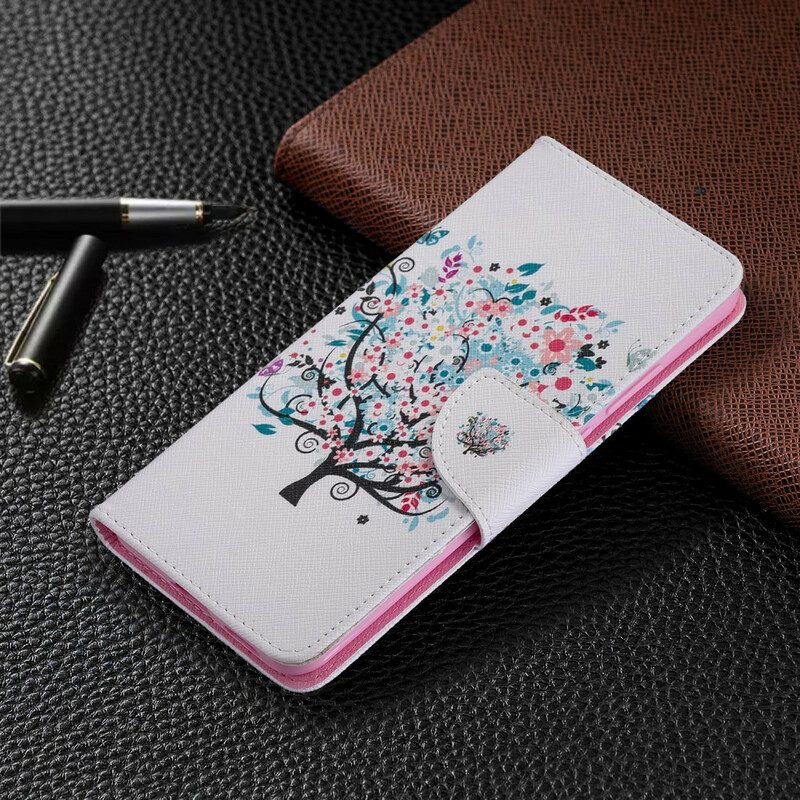 Custodia in pelle Huawei P40 Pro Albero Fiorito