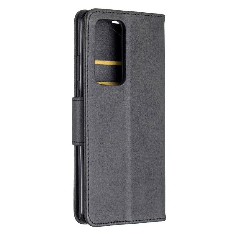 Custodia in pelle Huawei P40 Pro Folio Cover Lembo Liscio Obliquo