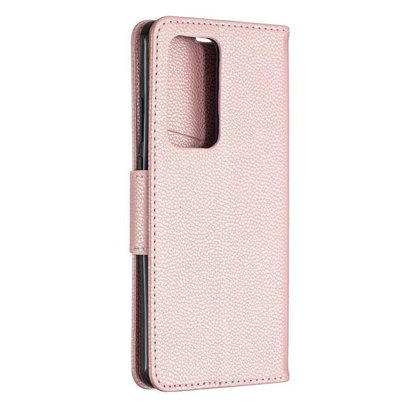 Custodia in pelle Huawei P40 Pro Folio Cover Litchi Rabat Obliquo