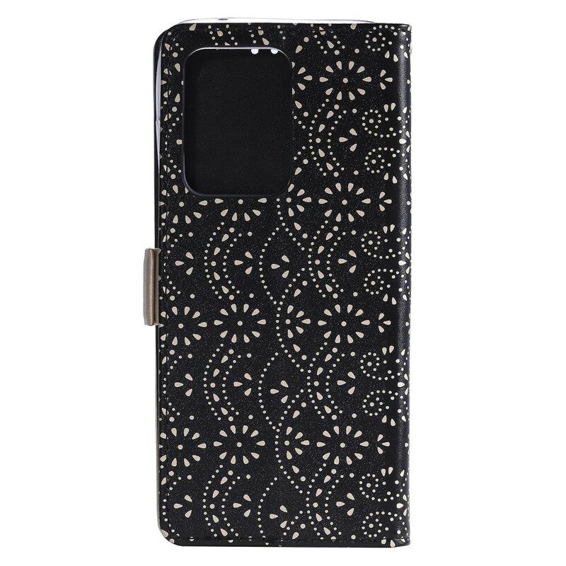 Custodia in pelle Huawei P40 Pro Portamonete Con Cinturino In Pizzo