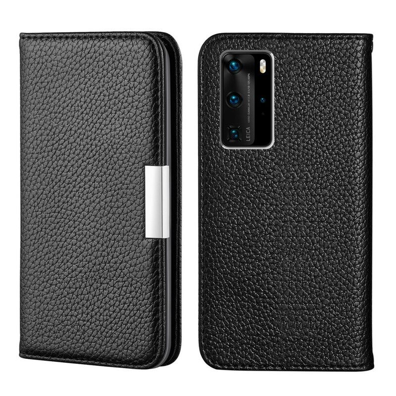 Folio Cover Huawei P40 Pro Custodia in pelle Litchi Ecopelle Ultra Chic