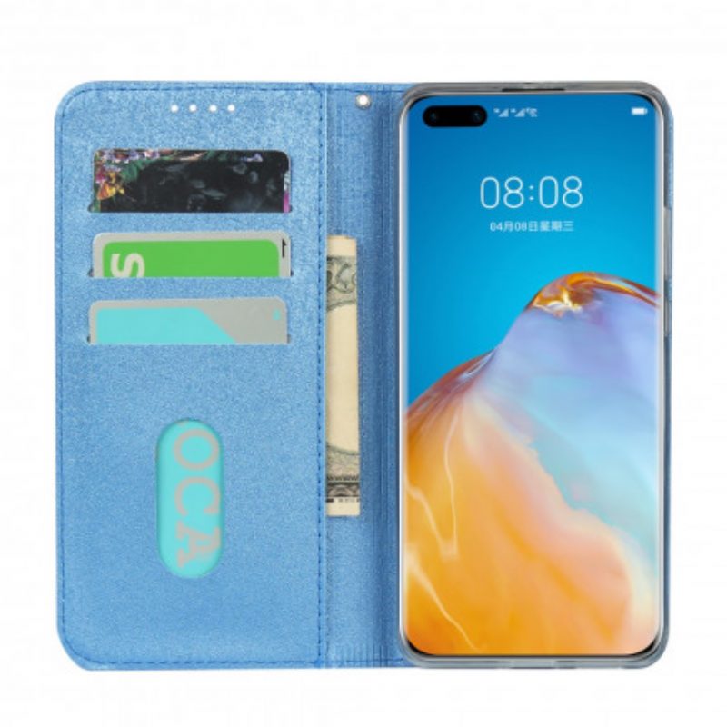 Folio Cover Huawei P40 Pro Custodia in pelle Stile In Morbida Pelle Con Cinturino