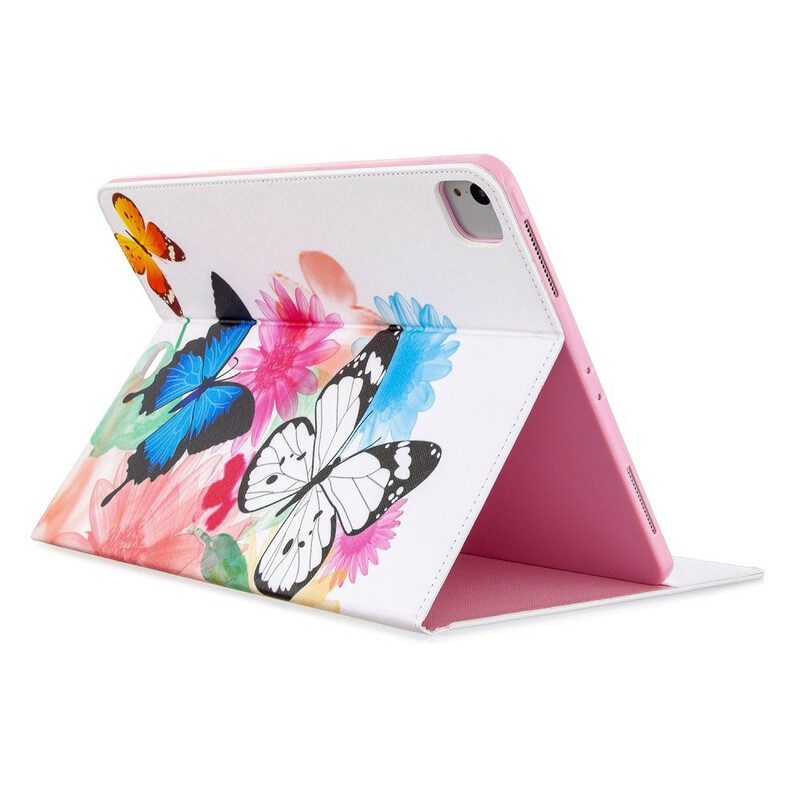 Custodia in pelle iPad Pro 12.9" (2021) Motivo Stampato Farfalle