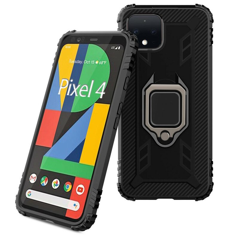 Cover Google Pixel 4 Anello E Fibra Di Carbonio