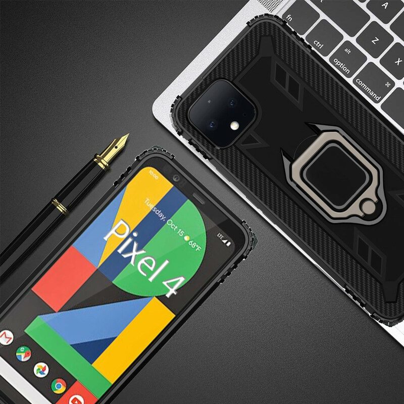 Cover Google Pixel 4 Anello E Fibra Di Carbonio