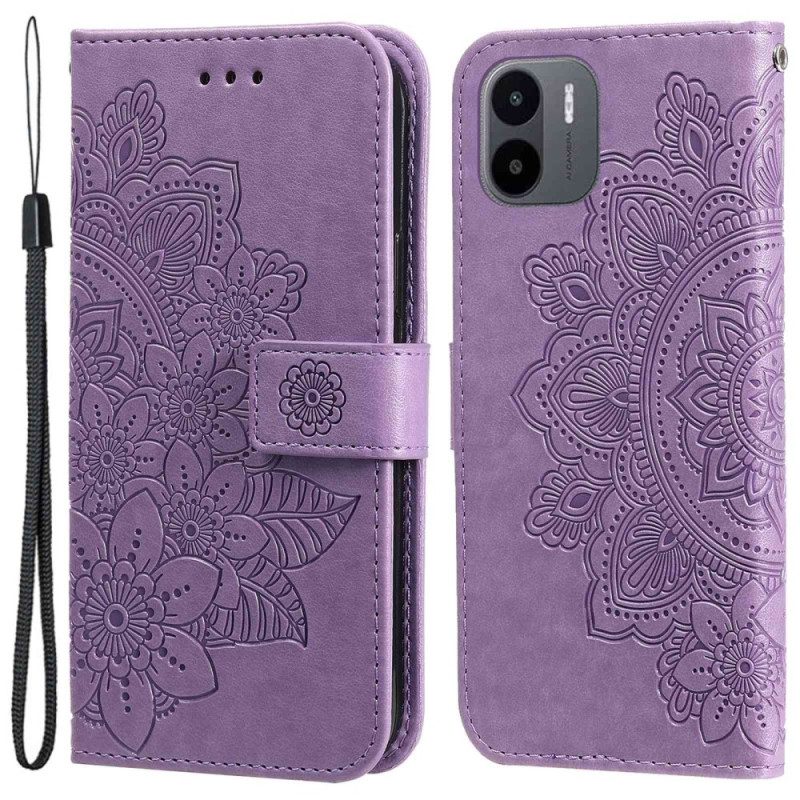 Custodia in pelle Xiaomi Redmi A1 Fiore Mandala