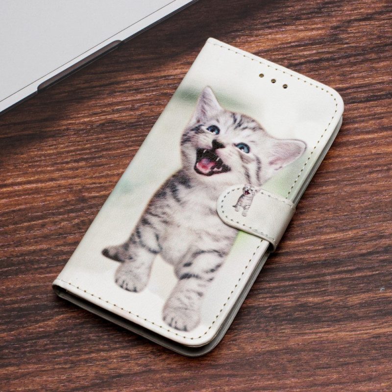 Custodia in pelle Xiaomi Redmi A1 Piccolo Gattino Con Cinturino