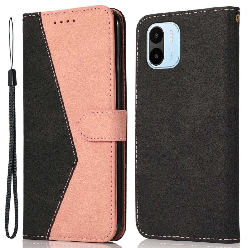 Custodia in pelle Xiaomi Redmi A1 Texture In Pelle Bicolore