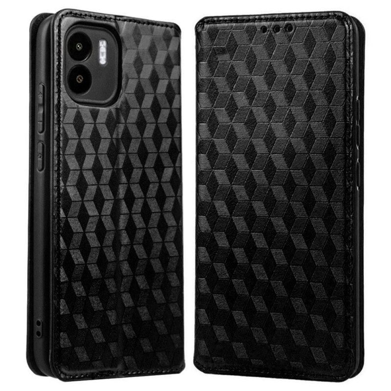 Folio Cover Xiaomi Redmi A1 Custodia in pelle Effetto Pelle Cubo 3d