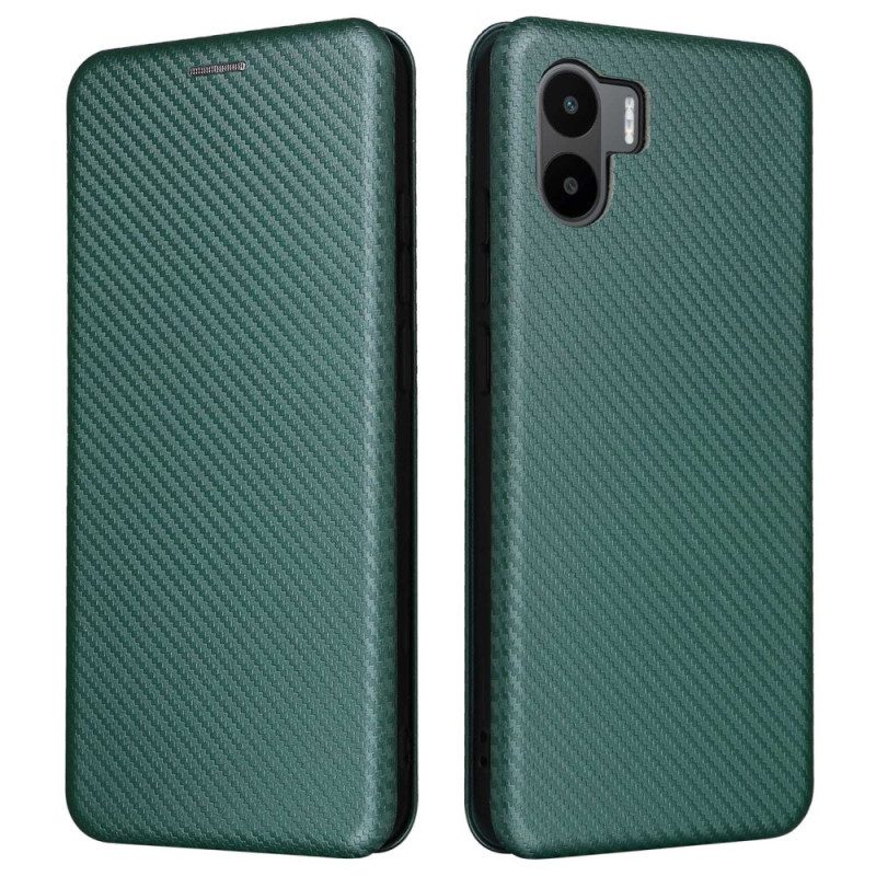 Folio Cover Xiaomi Redmi A1 Custodia in pelle Fibra Di Carbonio