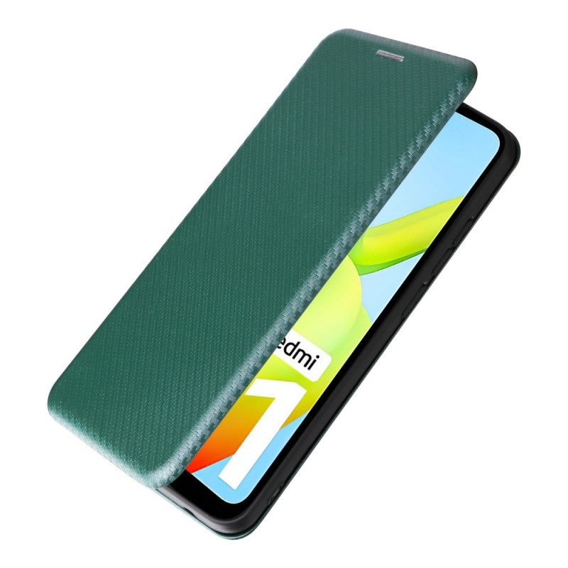 Folio Cover Xiaomi Redmi A1 Custodia in pelle Fibra Di Carbonio