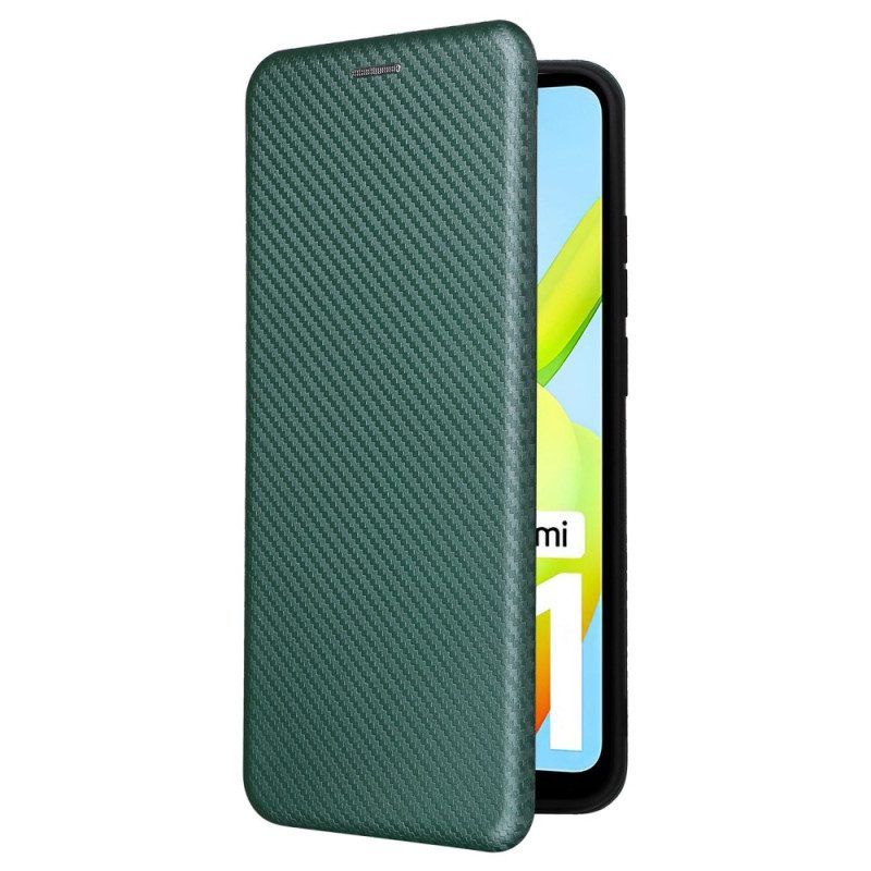 Folio Cover Xiaomi Redmi A1 Custodia in pelle Fibra Di Carbonio