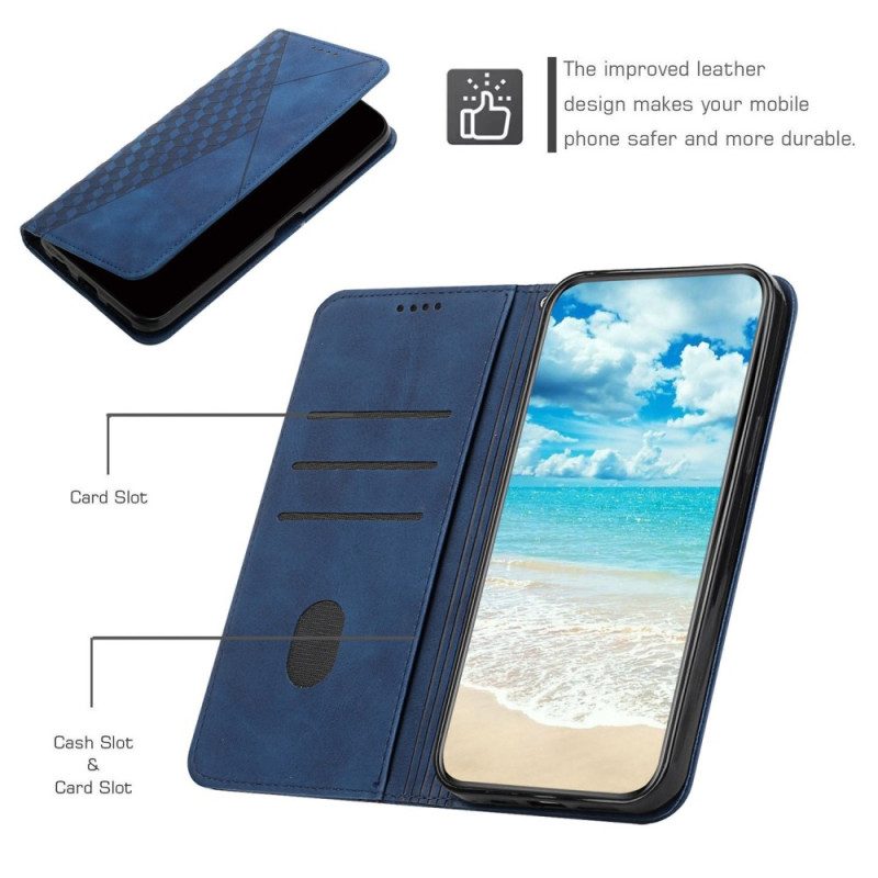 Folio Cover Xiaomi Redmi A1 Custodia in pelle Tocco Di Pelle In Stile Cubico