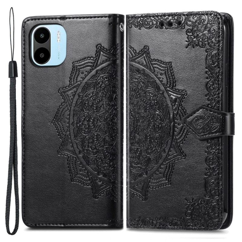 Folio Cover Xiaomi Redmi A1 Mandala Sole Con Cordino