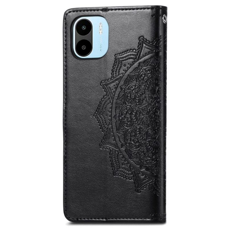 Folio Cover Xiaomi Redmi A1 Mandala Sole Con Cordino