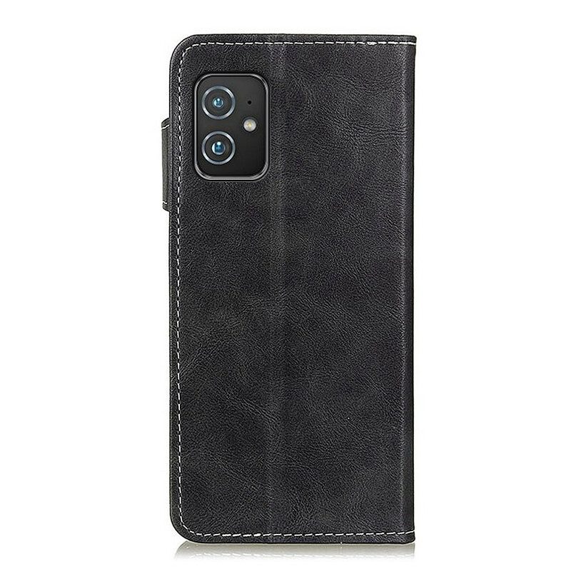 Custodia in pelle Asus Zenfone 8 Pulsante Di Cucito Artistico