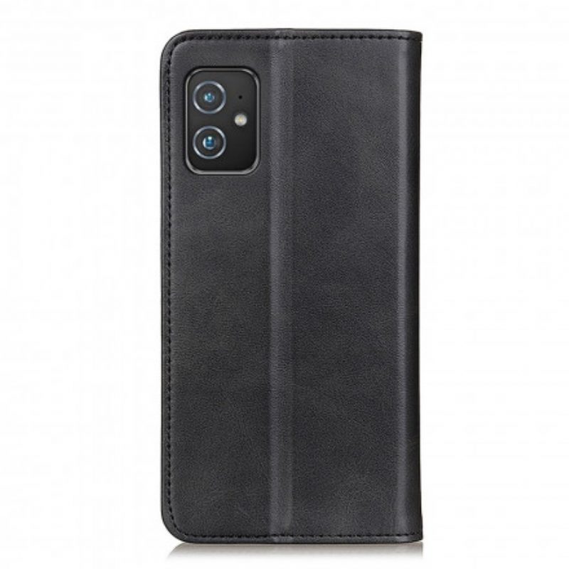 Folio Cover Asus Zenfone 8 Custodia in pelle Crosta Di Cuoio Classica