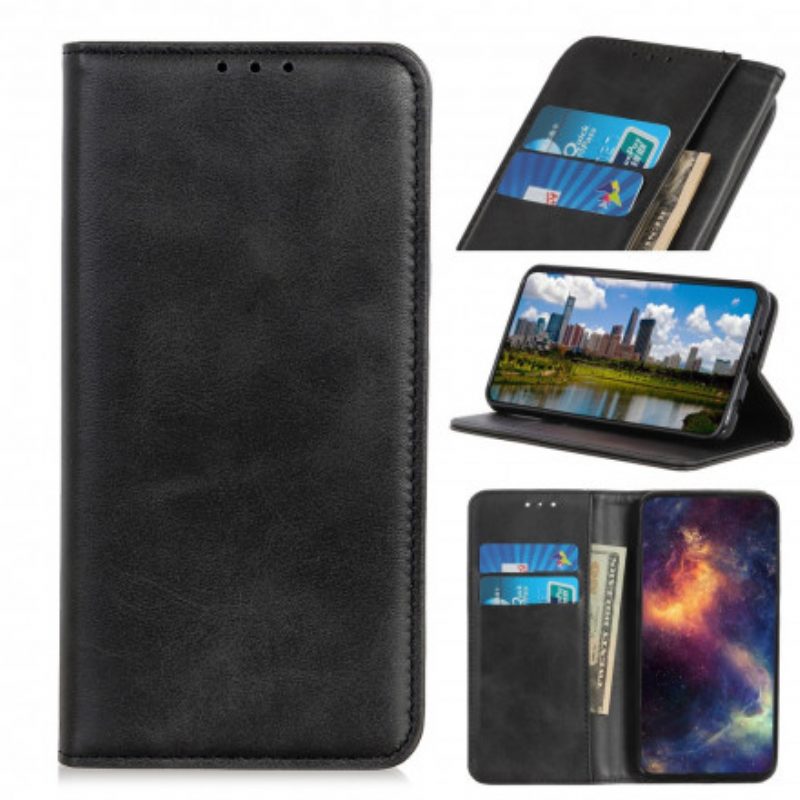 Folio Cover Asus Zenfone 8 Custodia in pelle Crosta Di Cuoio Classica