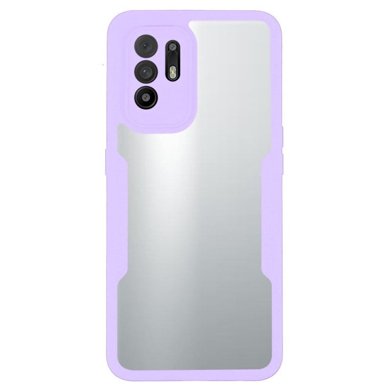 Cover Oppo A94 5G Bordi Colorati Trasparenti Ibridi