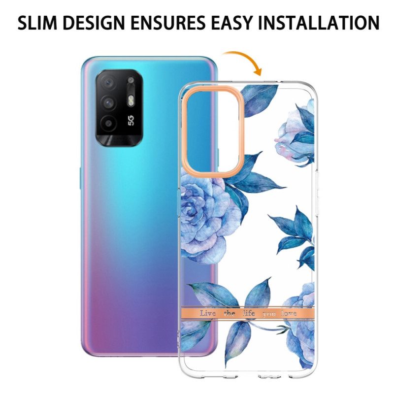 Cover Oppo A94 5G Fiori Di Peonie Senza Soluzione Di Continuità