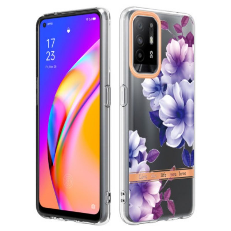 Cover Oppo A94 5G Fiori Viola