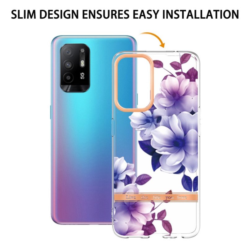 Cover Oppo A94 5G Fiori Viola