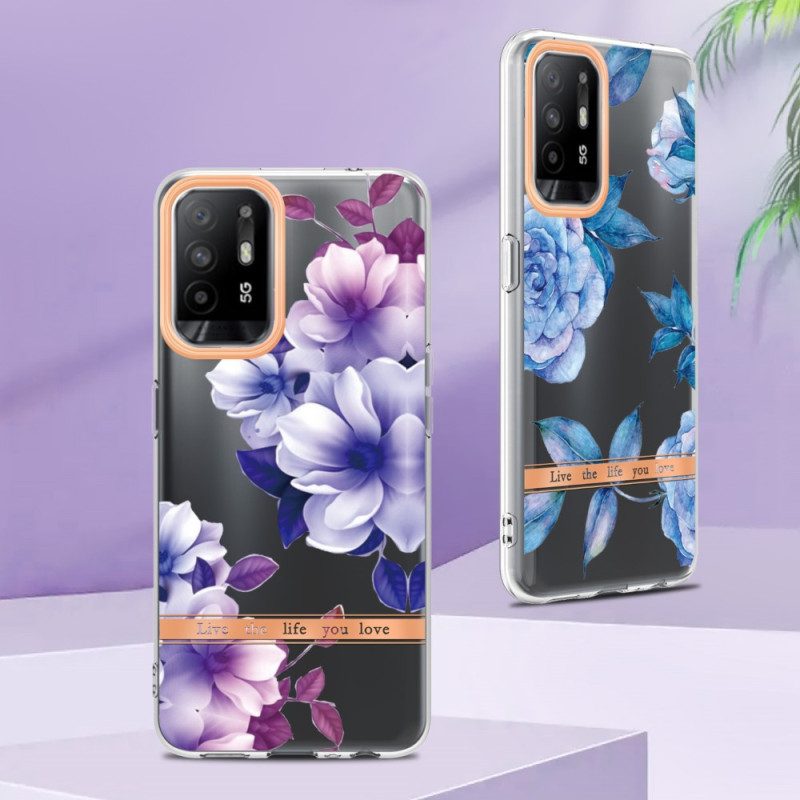 Cover Oppo A94 5G Fiori Viola