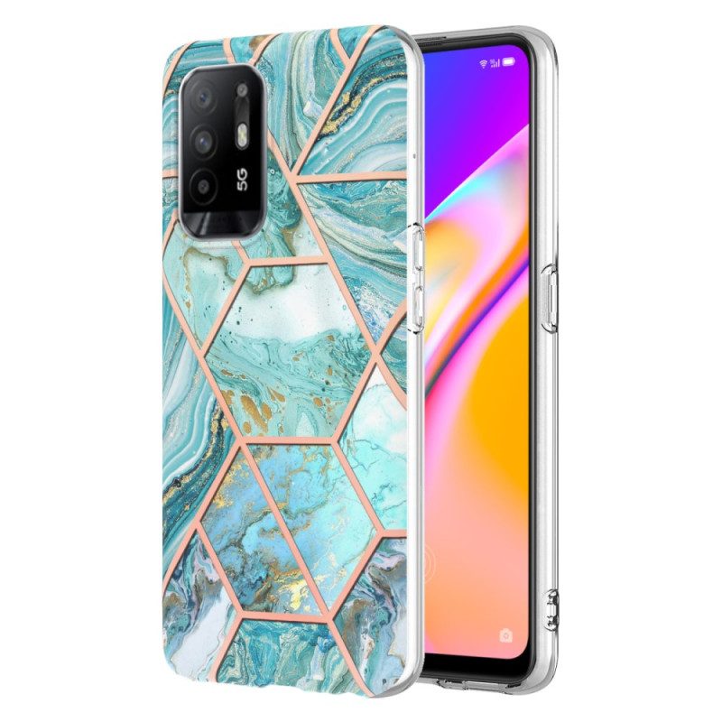 Cover Oppo A94 5G Marmo Geometrico Appariscente