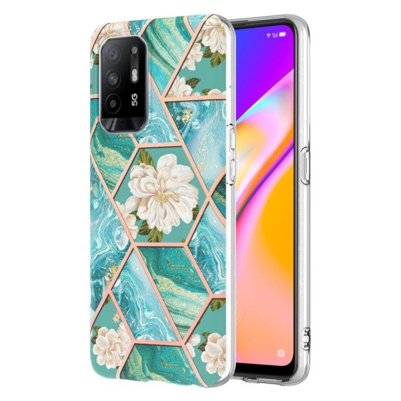 Cover Oppo A94 5G Marmo Geometrico Colorato