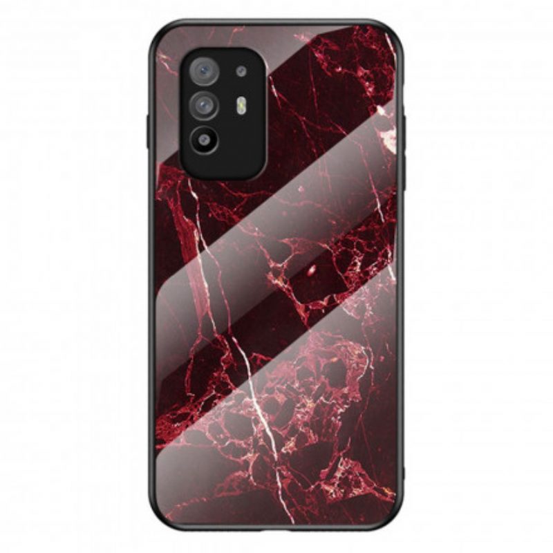 Cover Oppo A94 5G Vetro Temperato Colori Marmo