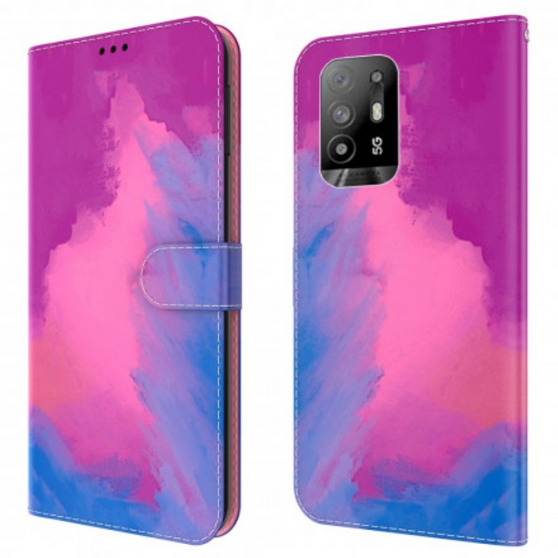 Custodia in pelle Oppo A94 5G Acquerello