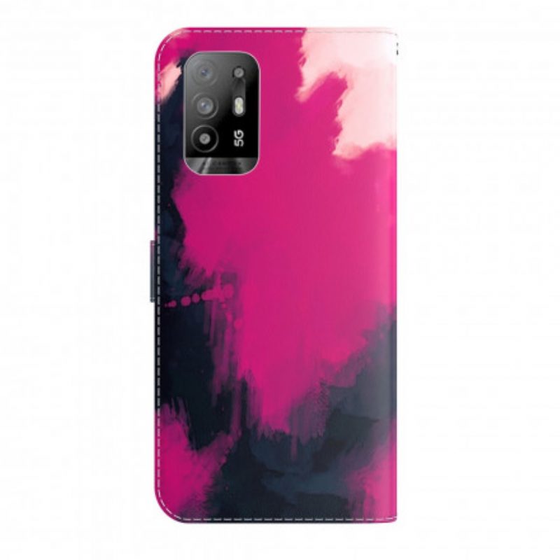 Custodia in pelle Oppo A94 5G Acquerello