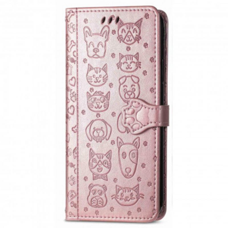 Custodia in pelle Oppo A94 5G Animali Animati