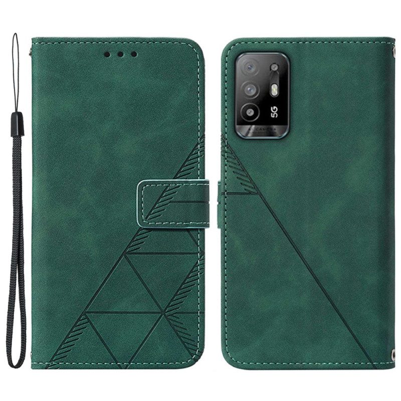 Custodia in pelle Oppo A94 5G Ecopelle Con Cinturino