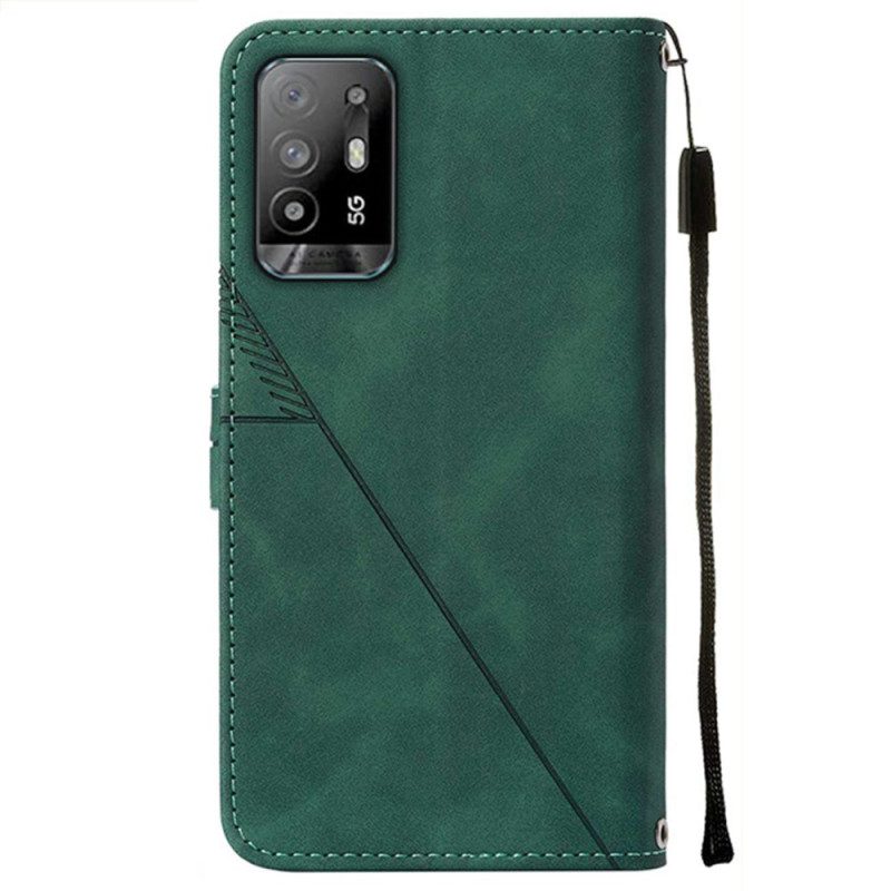 Custodia in pelle Oppo A94 5G Ecopelle Con Cinturino