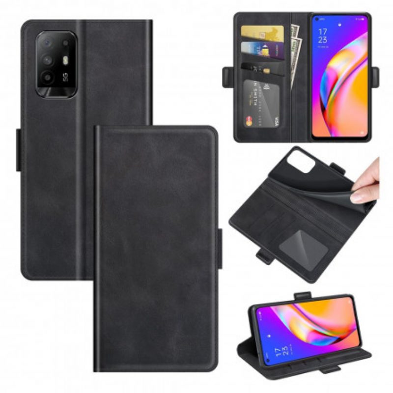 Custodia in pelle Oppo A94 5G Folio Cover Doppio Lembo