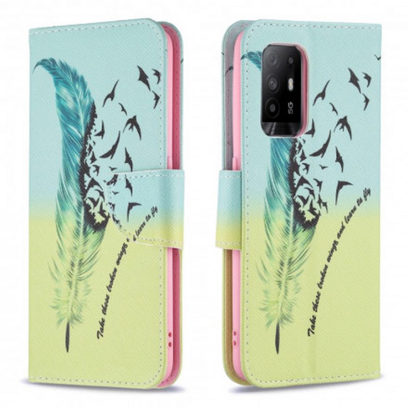 Custodia in pelle Oppo A94 5G Impara A Volare