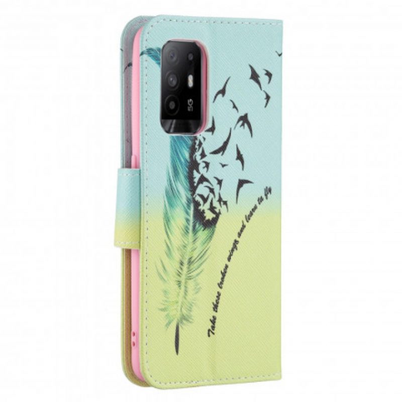 Custodia in pelle Oppo A94 5G Impara A Volare