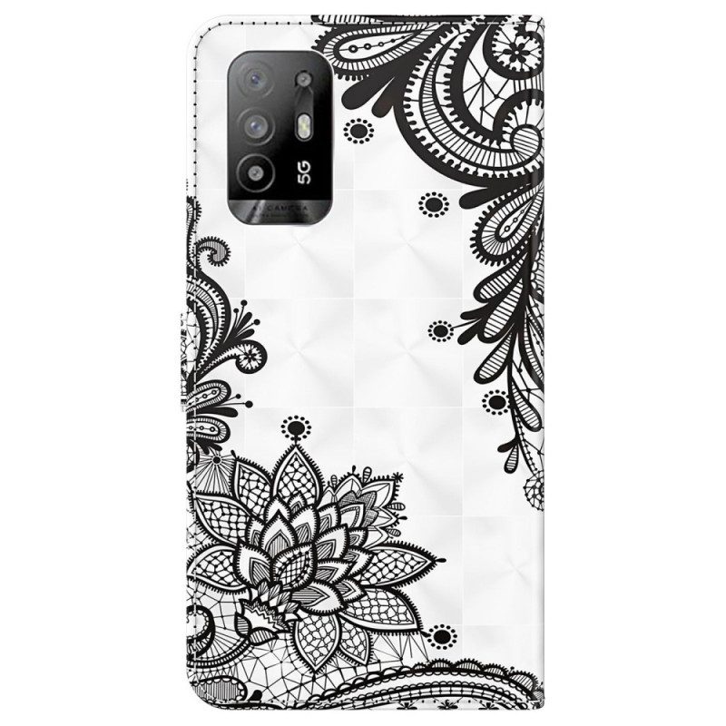 Custodia in pelle Oppo A94 5G Laccio In Ecopelle Con Cinturino