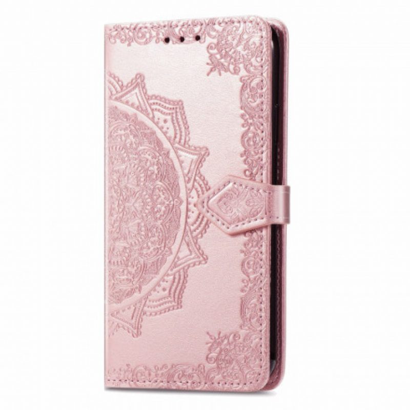 Custodia in pelle Oppo A94 5G Mandala Medioevo